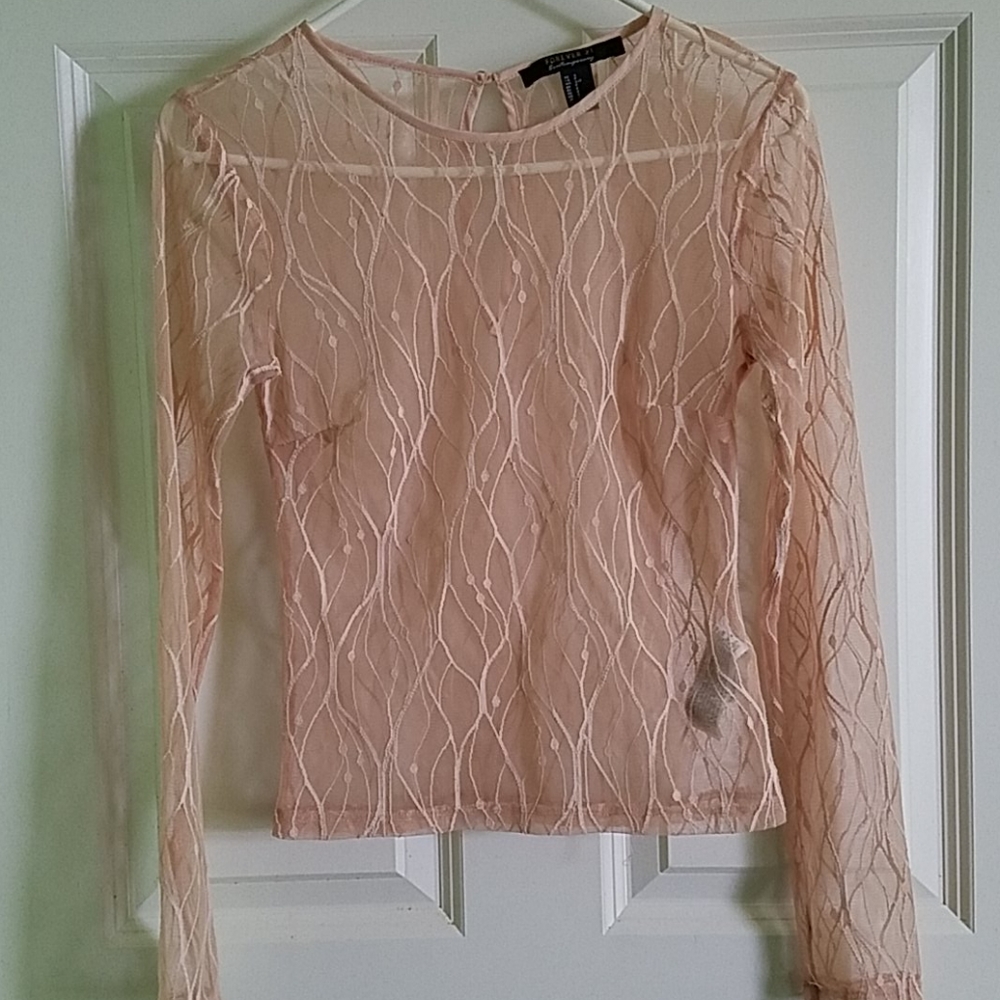 Nude Overlay Top